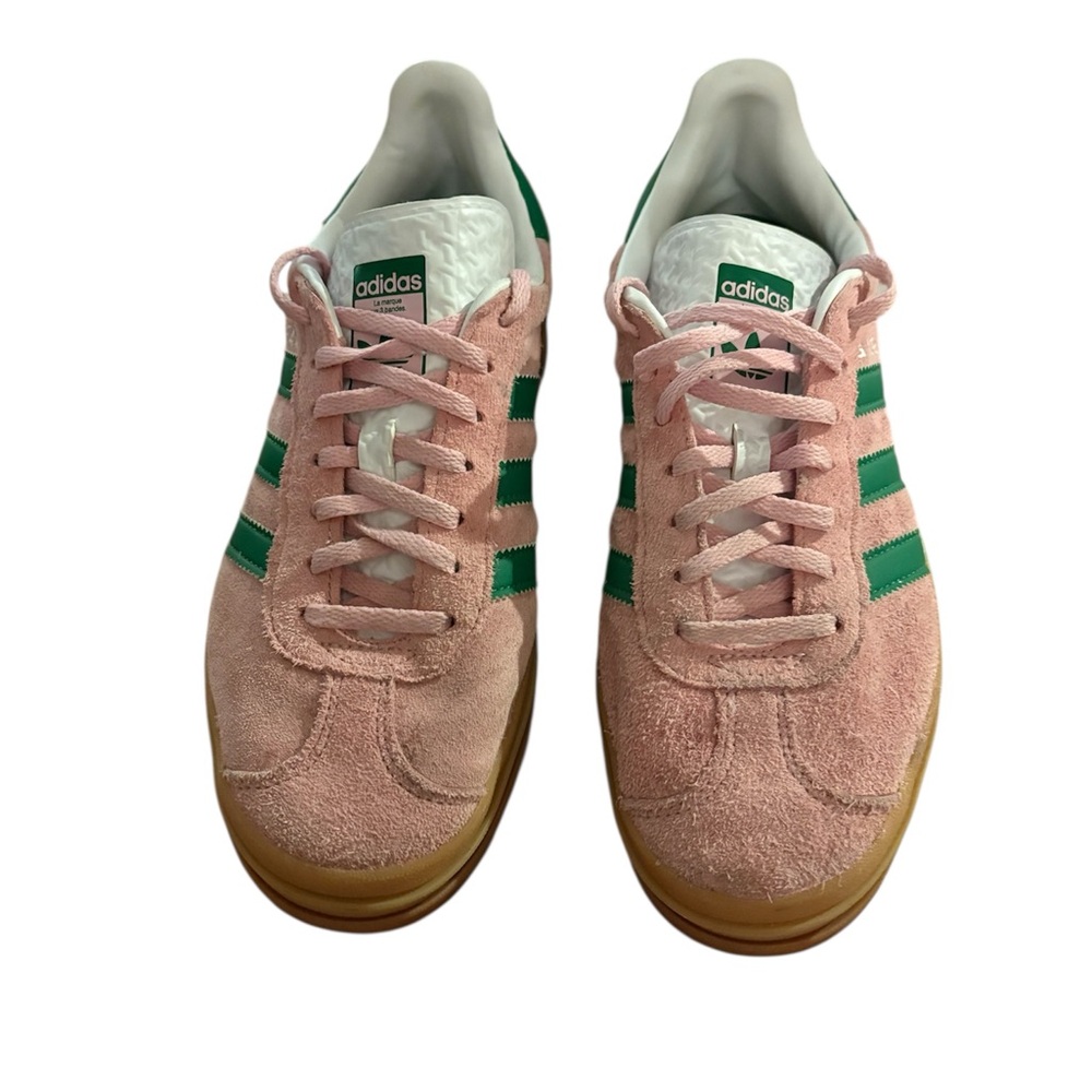 Adidas Pink and Green Suede Sneakers